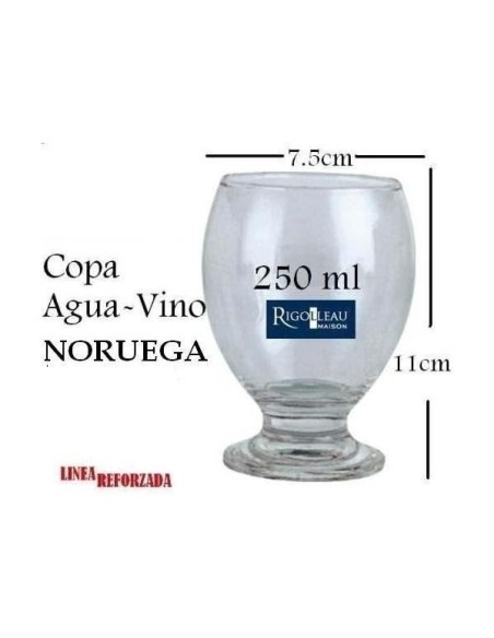 Copa Vidrio Agua Noruega X 1