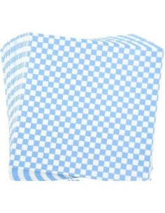 Papel Hamburguesa Cuadros Celeste 33x40 X Kg