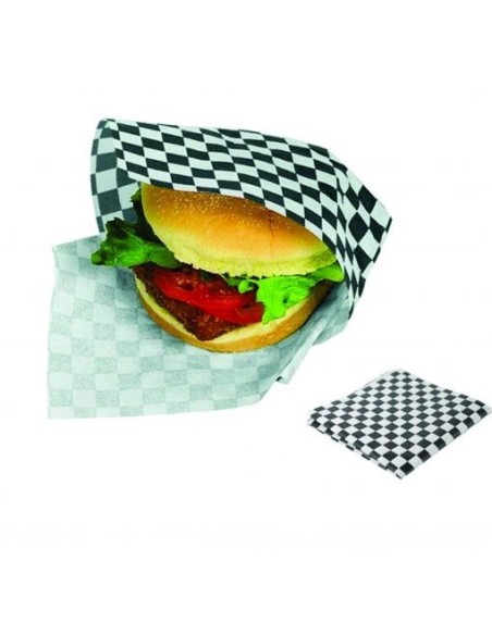 Papel Hamburguesa Cuadros Negros 33x40 X Kg
