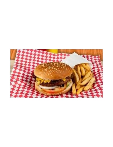 Papel Hamburguesa Cuadros Rojos 33x40 X Kg