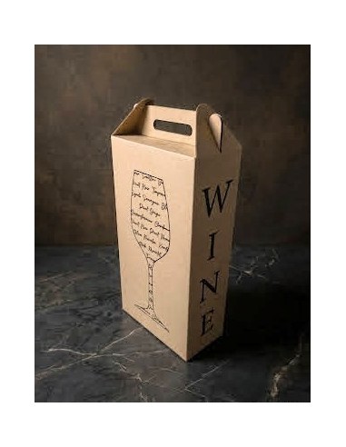 Caja Cartulina 2 Botella Kraft X 1