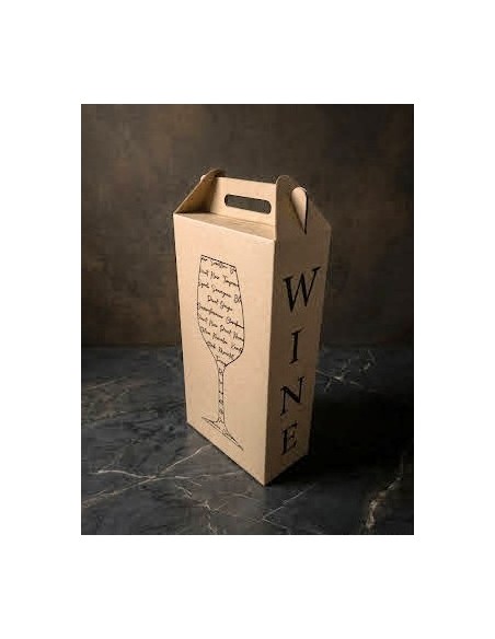 Caja Cartulina 2 Botella Kraft X 1